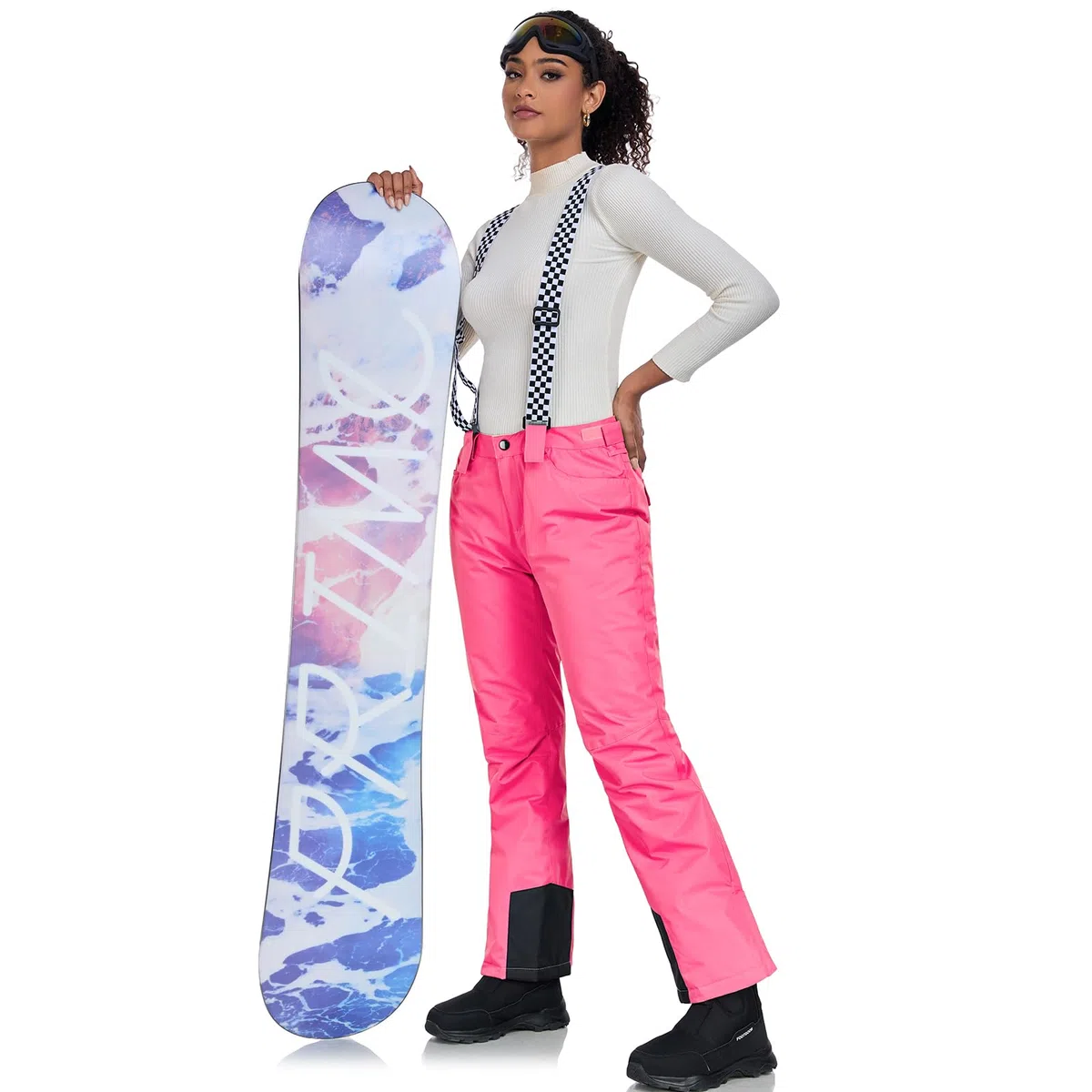 HOTIAN - Tuta da neve da donna, impermeabile, antivento, invernale, calda, set da sci, per escursionismo, arrampicata, snowboard, con materiale isolato SMN, M