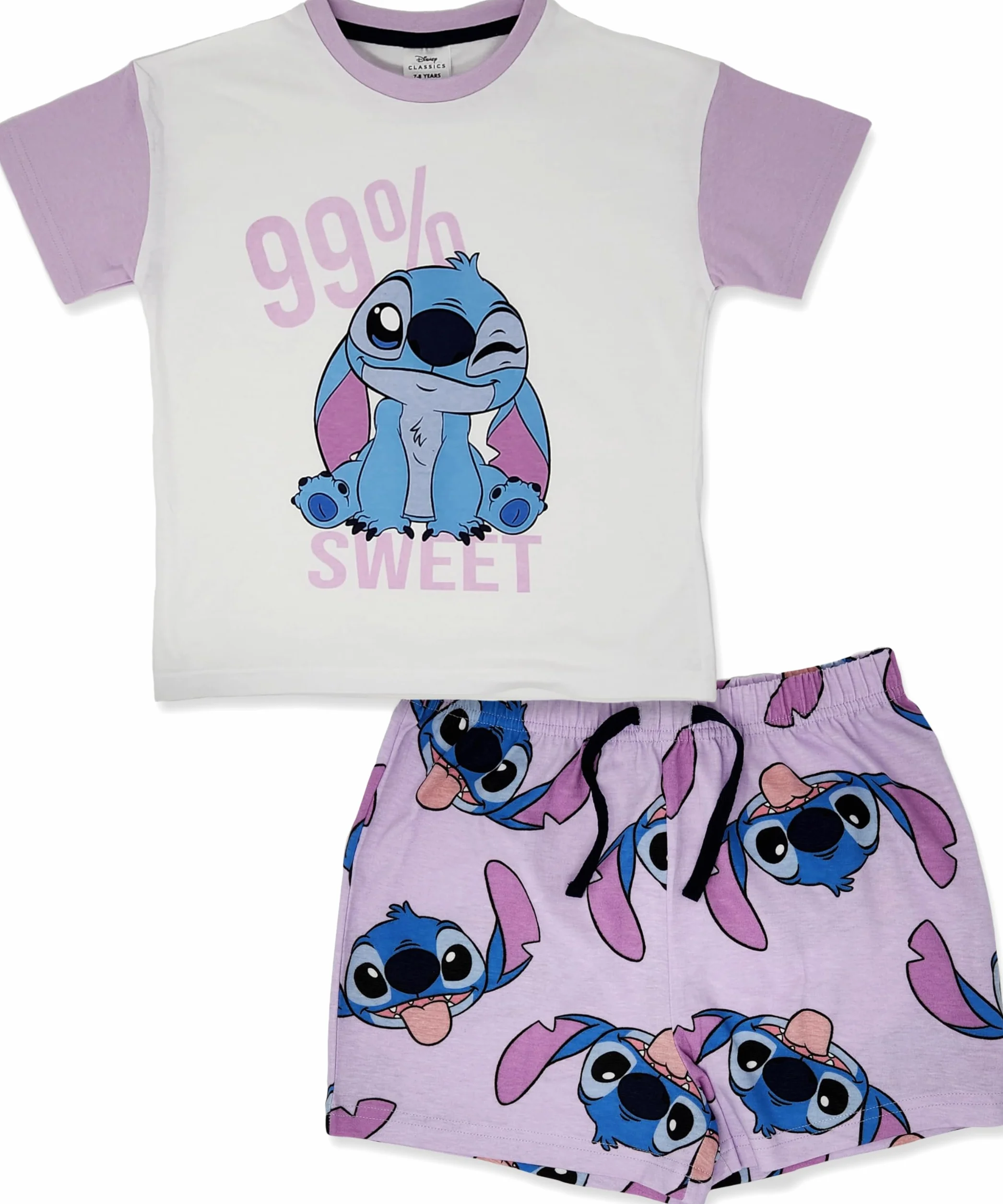 Disney Lilo & Stitch - Pigiama corto da bambina, motivo: Lilo & Stitch