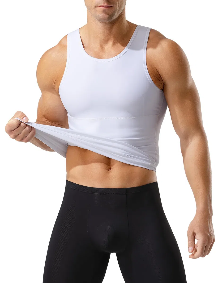 Canotta Compressione Uomo Contenitiva Pancia Piatta - Body Shaper Snellente Intimo Senza Maniche - Maglietta Modellante