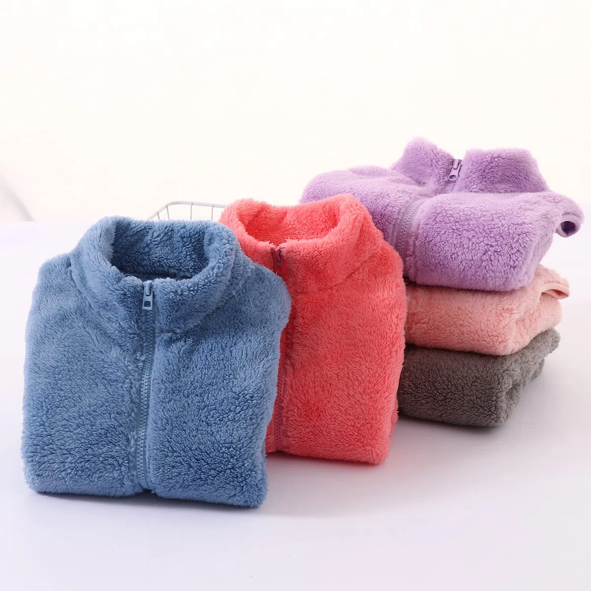 Bambino Bambini Gilet in Pile Corallo Collo in Piedi Genitore-Bambino Giacca con Cerniera Senza Maniche Capispalla Autunno Inverno Ragazzo Ragazza Caldo Cappotto