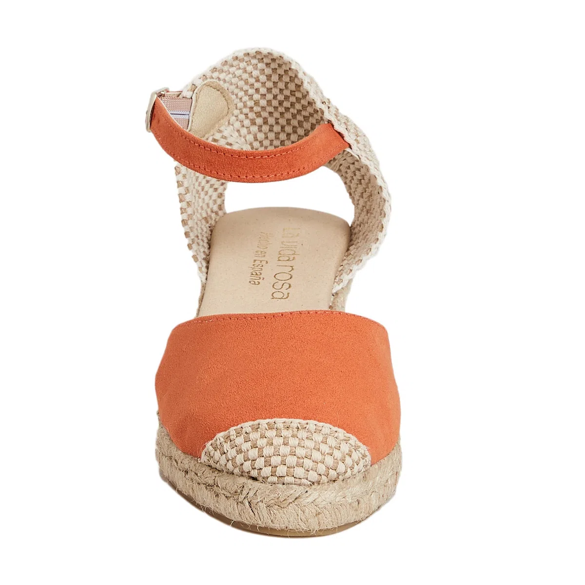 Espadrillas Donna Zeppa 5 cm in Camoscio - Sandali Chiusi Made in Spain con Cinturino - Scarpe Estive Comode in Juta e Suola in Gomma Antiscivolo