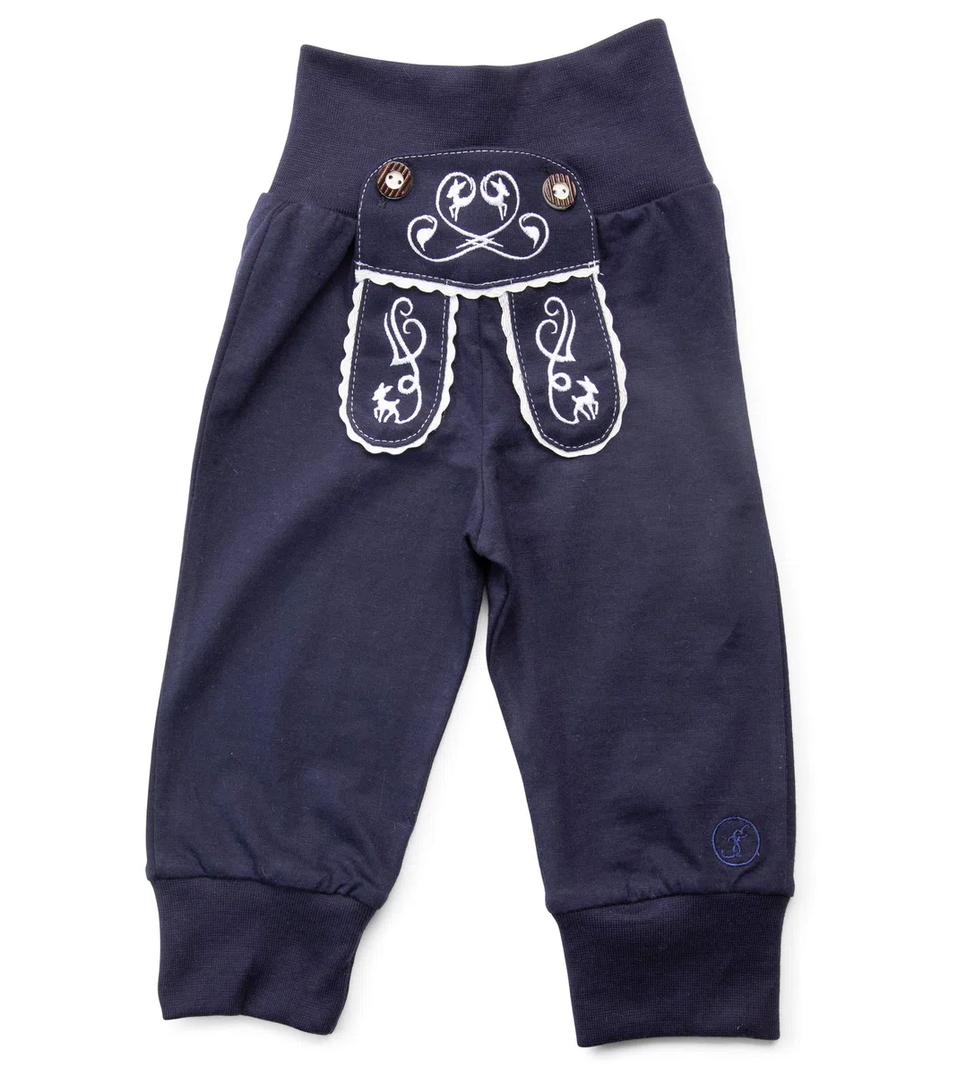 Schöneberger Trachten Couture Pantaloni in tessuto per bambini con design a pantaloni in pelle, con elastico in vita, per ragazze e ragazzi