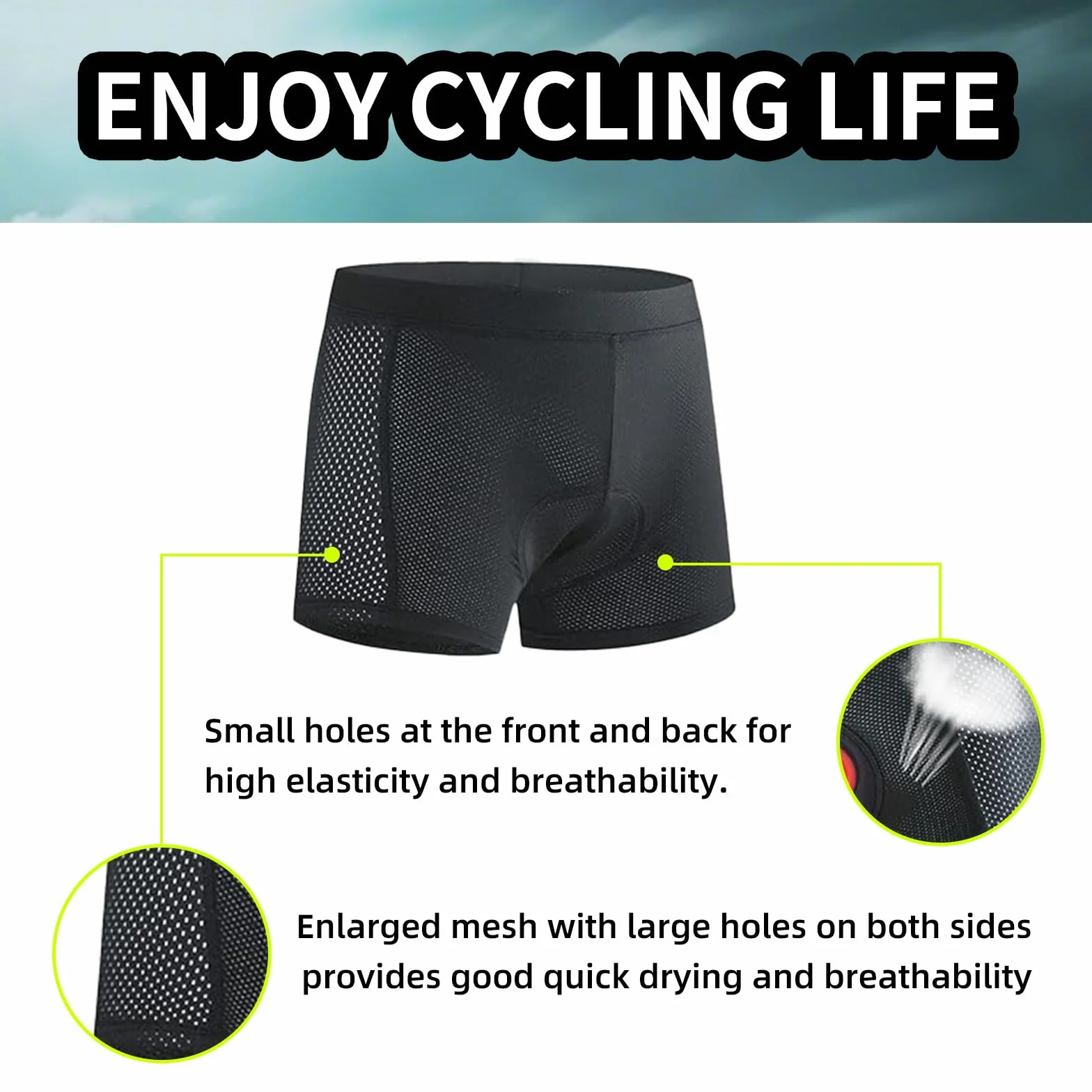 Pantaloncini Ciclismo Uomo, Imbottiti 5D Pantaloni MTB Uomo Resistenti Agli Urti Asciugatura Rapida Traspiranti Pantaloni Ciclismo Imbottiti Pantaloncini Bici per MTB Abbigliamento Ciclismo