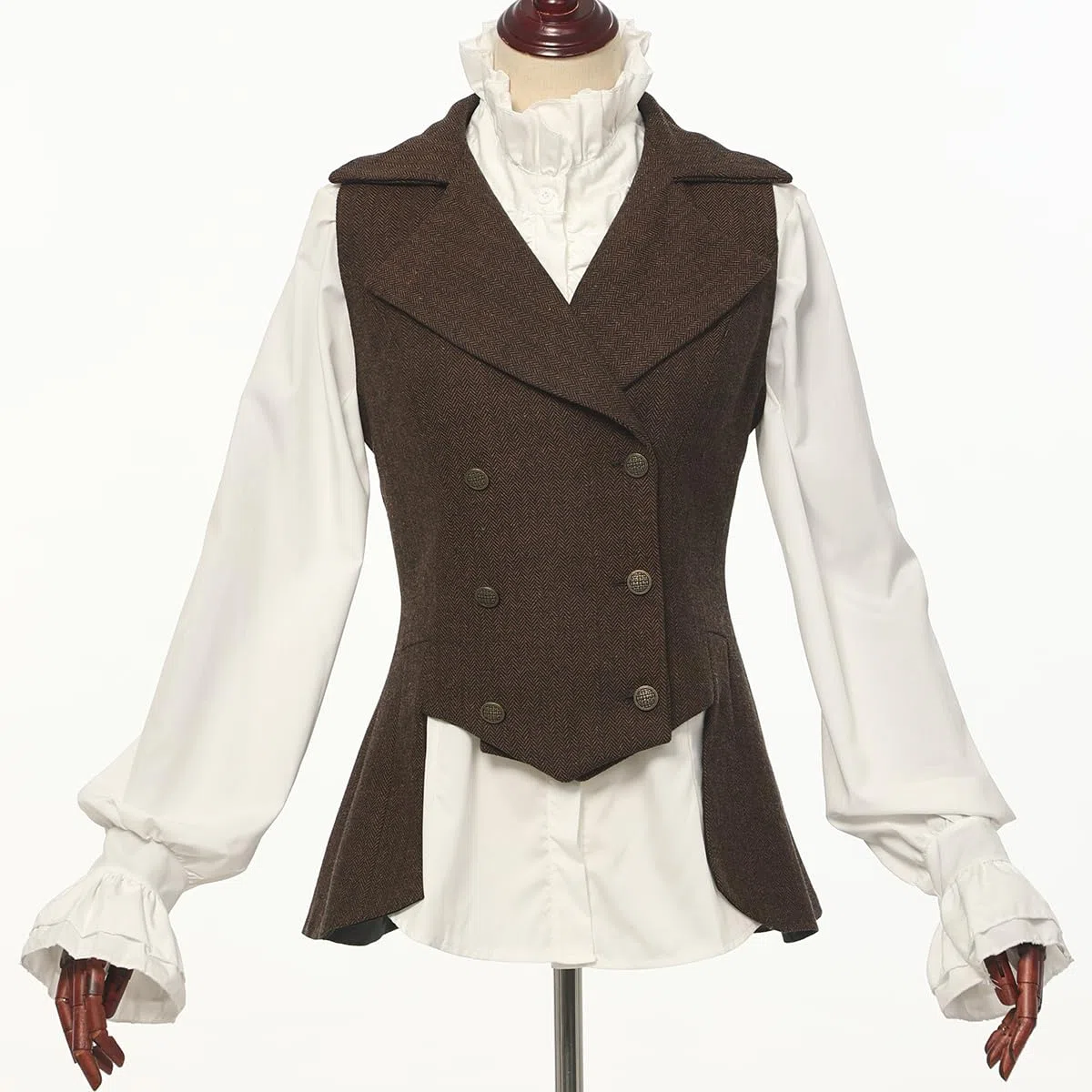 Gilet vittoriano da donna, stile anni '20, stile rinascimentale, in tweed, stile gotico, steampunk, giacca top