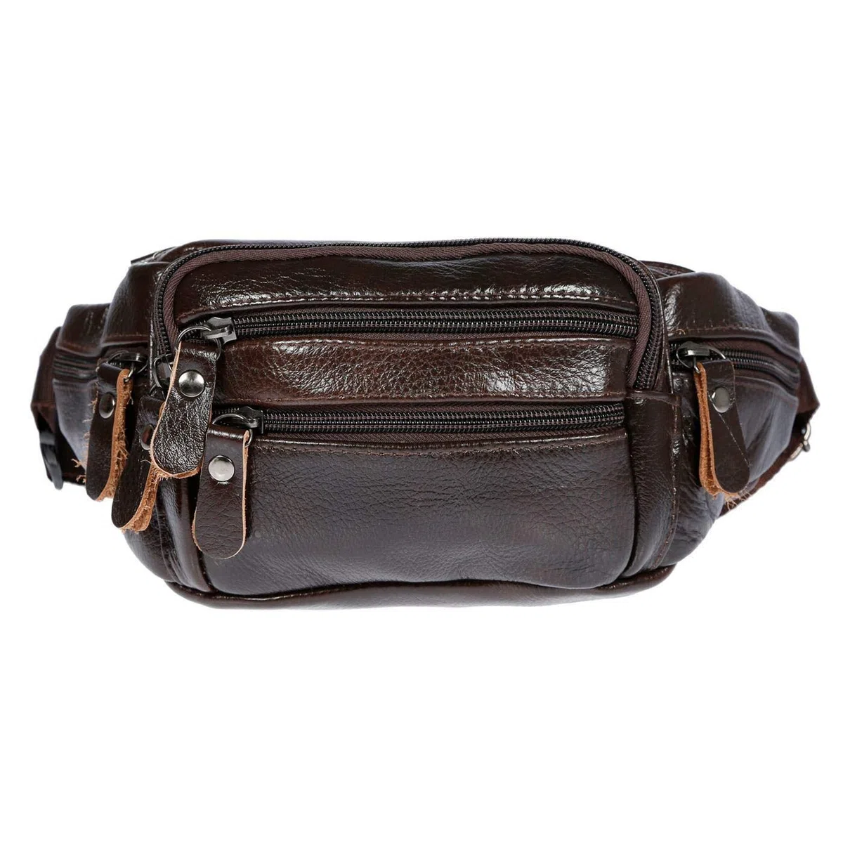 Marsupio in pelle da uomo e donna, colore: marrone Marrone marrone 24 x 12 x 6-8 cm