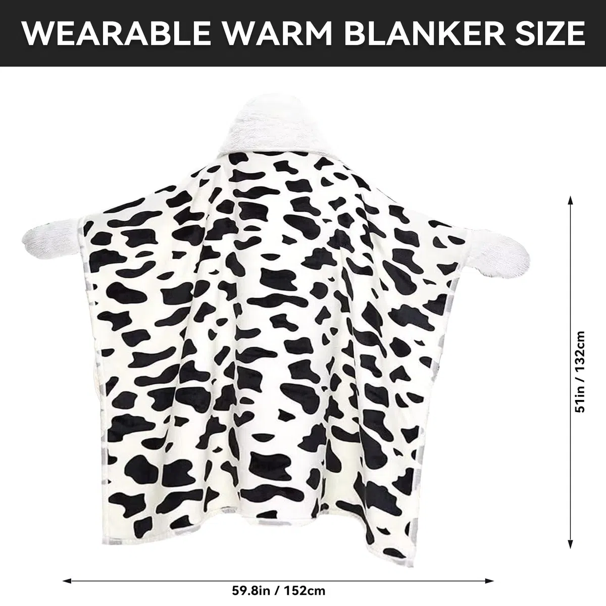Mucca da latte Coperta portatile Coperta da divano Mucca da latte Regalo Coperta soffice per donne bambini per Natale 152 * 132cm