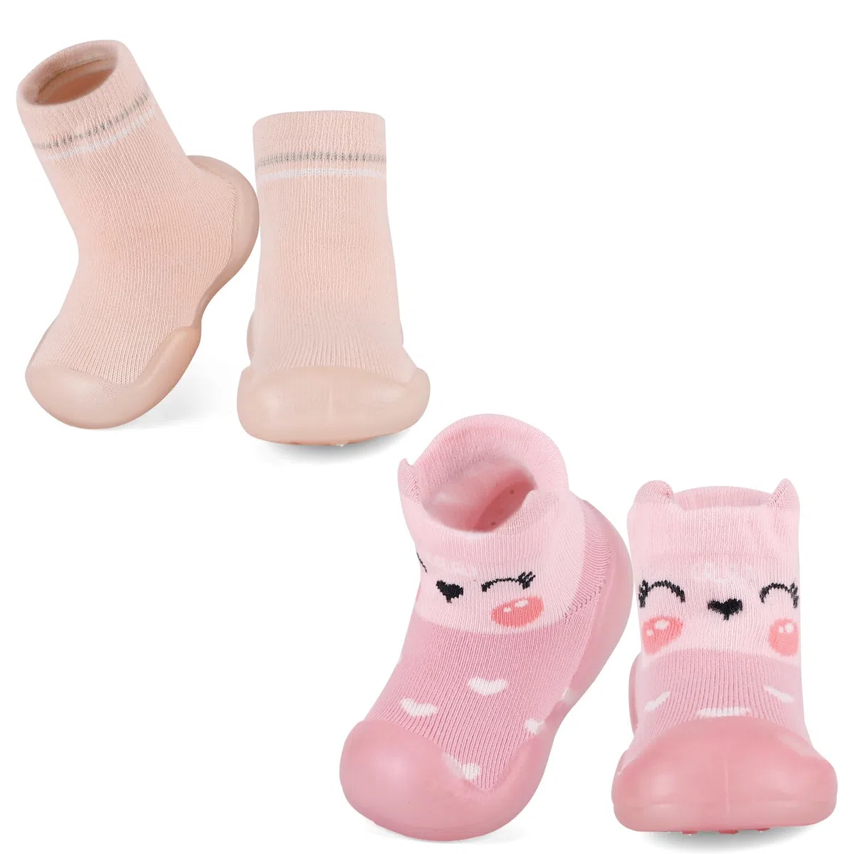MK MATT KEELY 2 Paia Scarpe Neonato Calzini Antiscivolo Bambino Bambina Scarpine in Maglia Primi Passi Infanzia