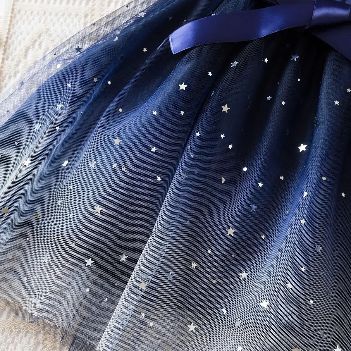 Vestiti Bambine Abito tutù con Volant Floreale Cielo Stellato Abiti Estivi da Principessa Abito Estivo