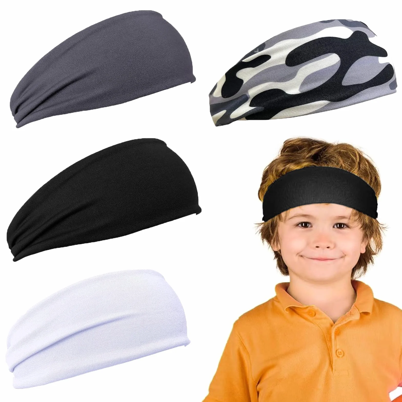 Nayyana Fascia per Capelli Sportiva per Bambini - Traspirante Anti-Sudore per Calcio e Baseball