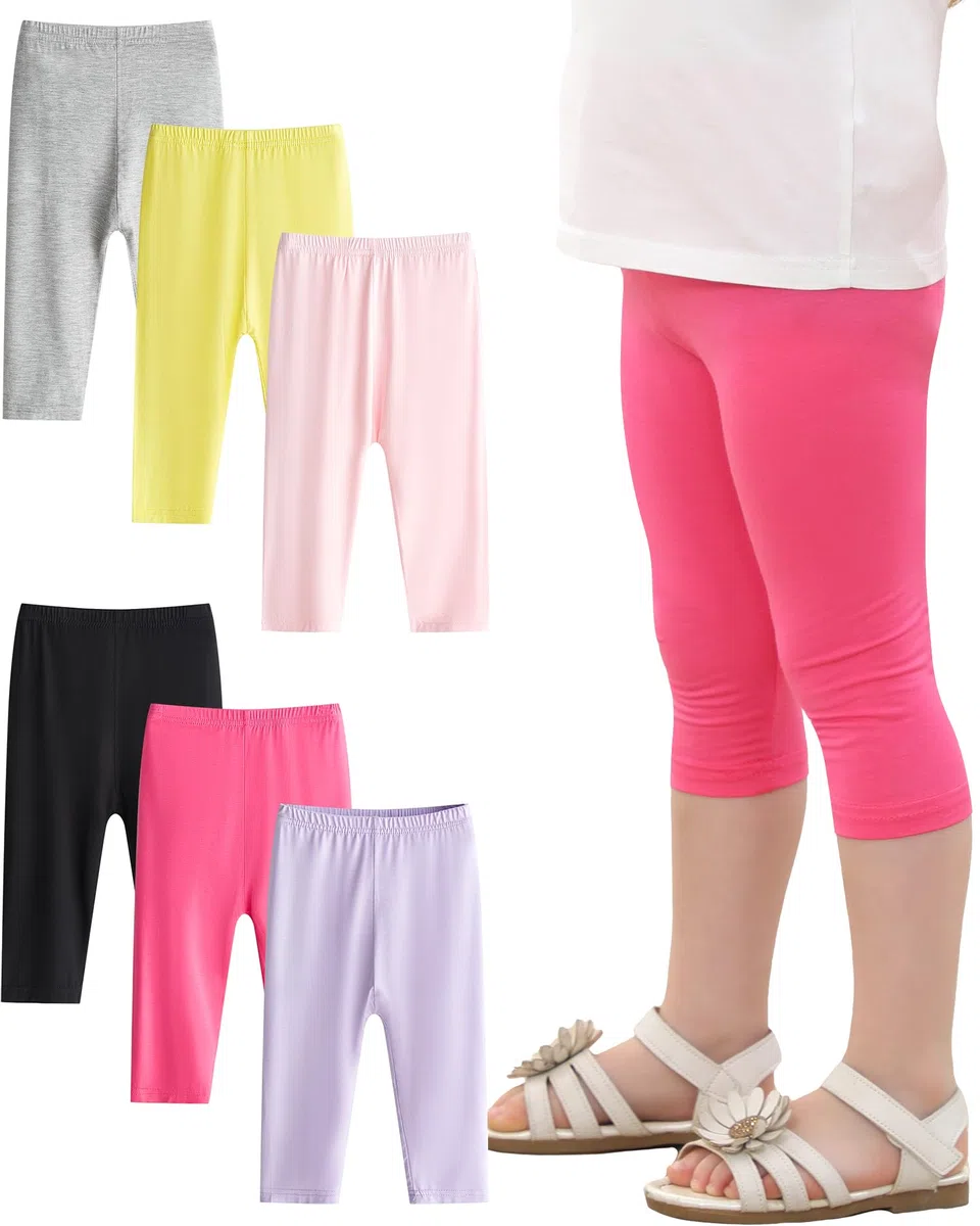 Adorel Capri Leggings 3/4 Pantaloni Estivi Bambina Confezione da 6