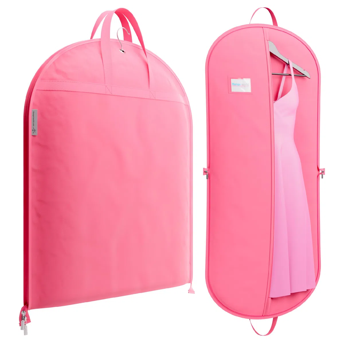 Hangerworld Borsa da viaggio con cerniera, 137 cm, rosa, con manici, cerniera integrale e chiusura sicura per il trasporto