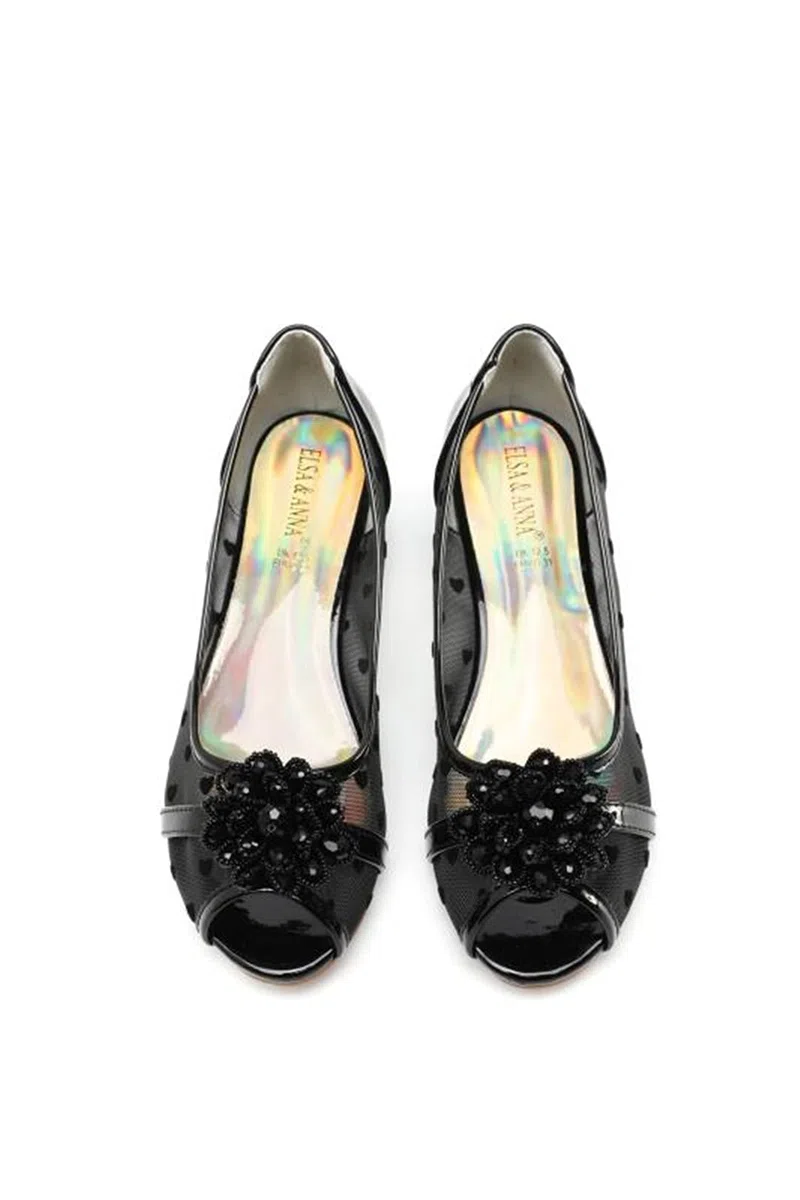 ELSA & ANNA Scarpe da principessa per ragazze - Scarpe con tacco 3cm - Scarpe per costumi Elsa glitterate per feste e compleanni - Tacchi alti per bambini (GLD13)
