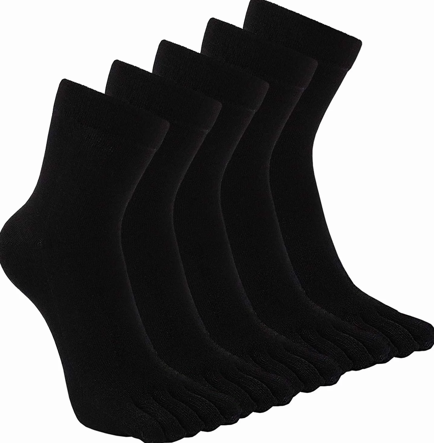 PUTUO Calze con Dita Uomo Calzini con 5 Dita Separate, Calzini Sportivi in Cotone da Uomo Calze 5 Dita, 5 paia
