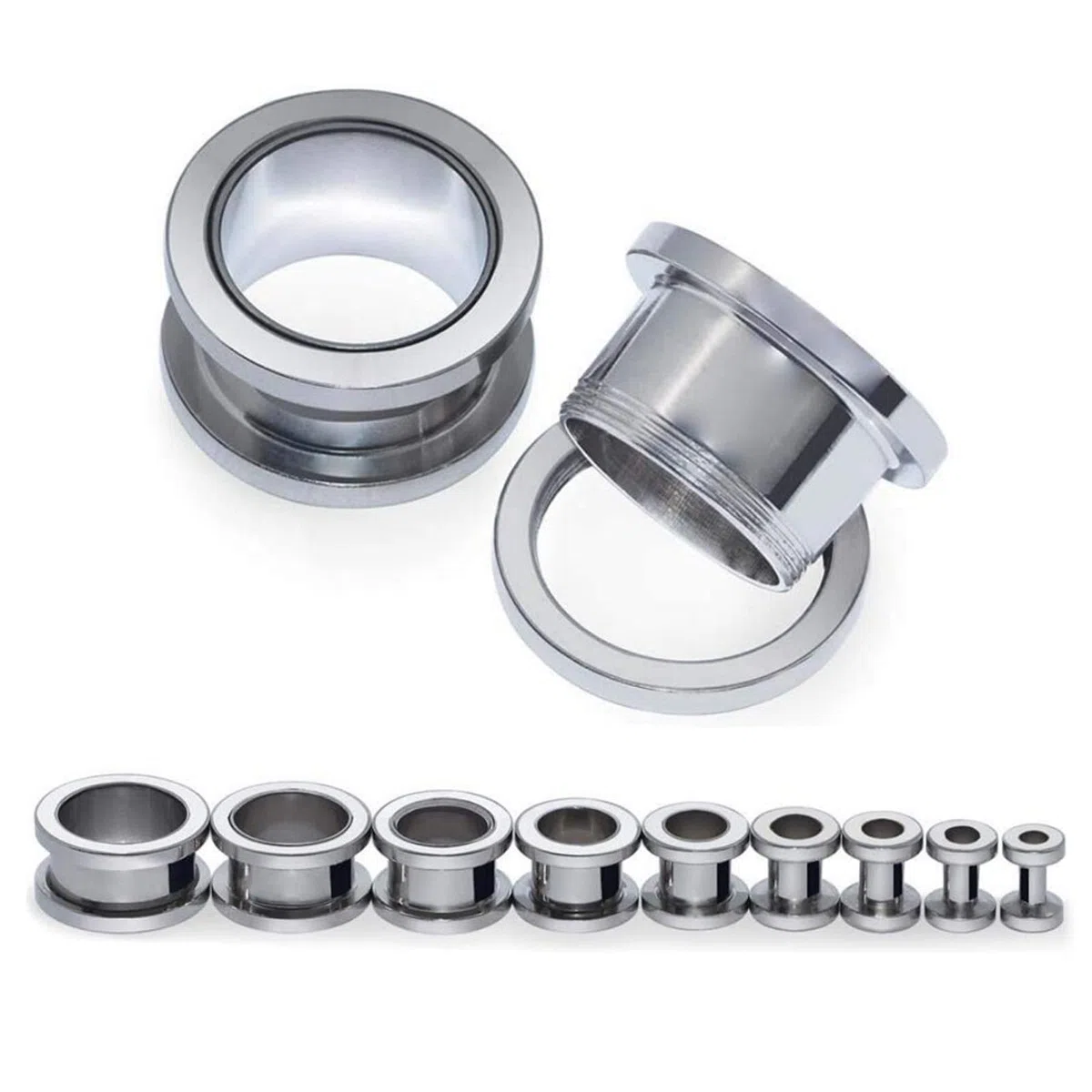 Aieci 2 Pezzo Dilatatore Acciaio Inossidabile Pircing Dilatatori Orecchini Ear Tunnel Plug Uomo Donna