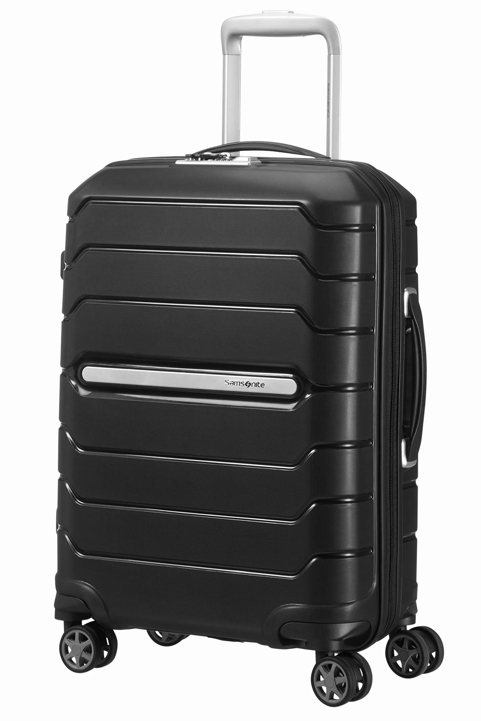 Samsonite Flux - Spinner S, Bagaglio a mano espandibile, 55 cm, 37/44 L, Nero (Black)