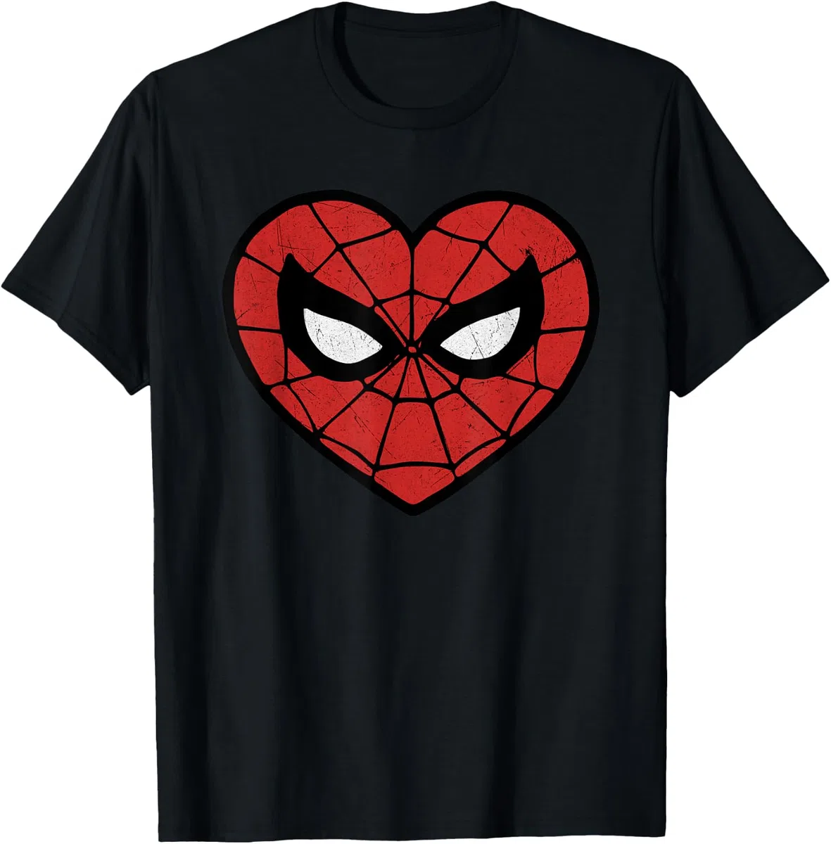 Marvel Spider-Man Face Mask Valentine's Heart Logo Maglietta