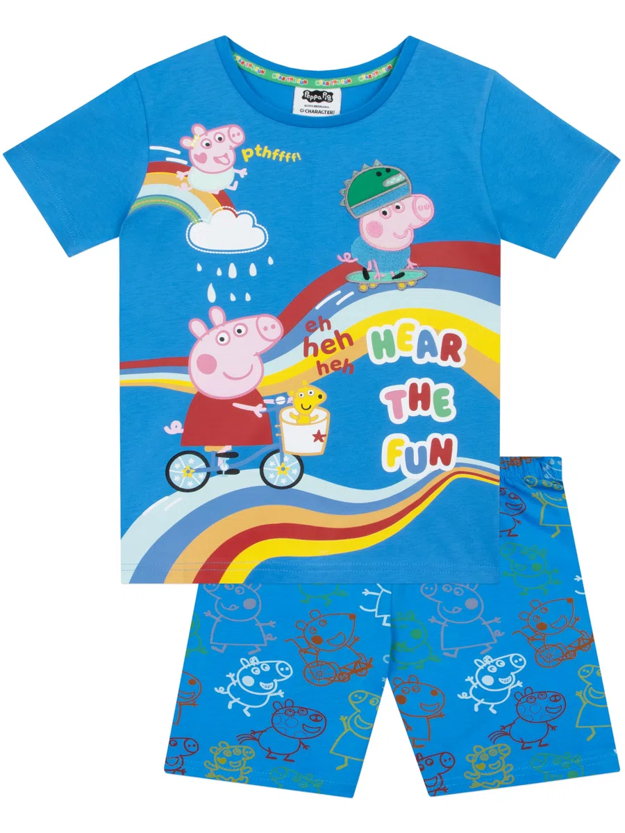 Peppa Pig Pigiama Ragazzo, Pigiama George Pig Estivo, Bambini Pj Set Corto Maniche Corte