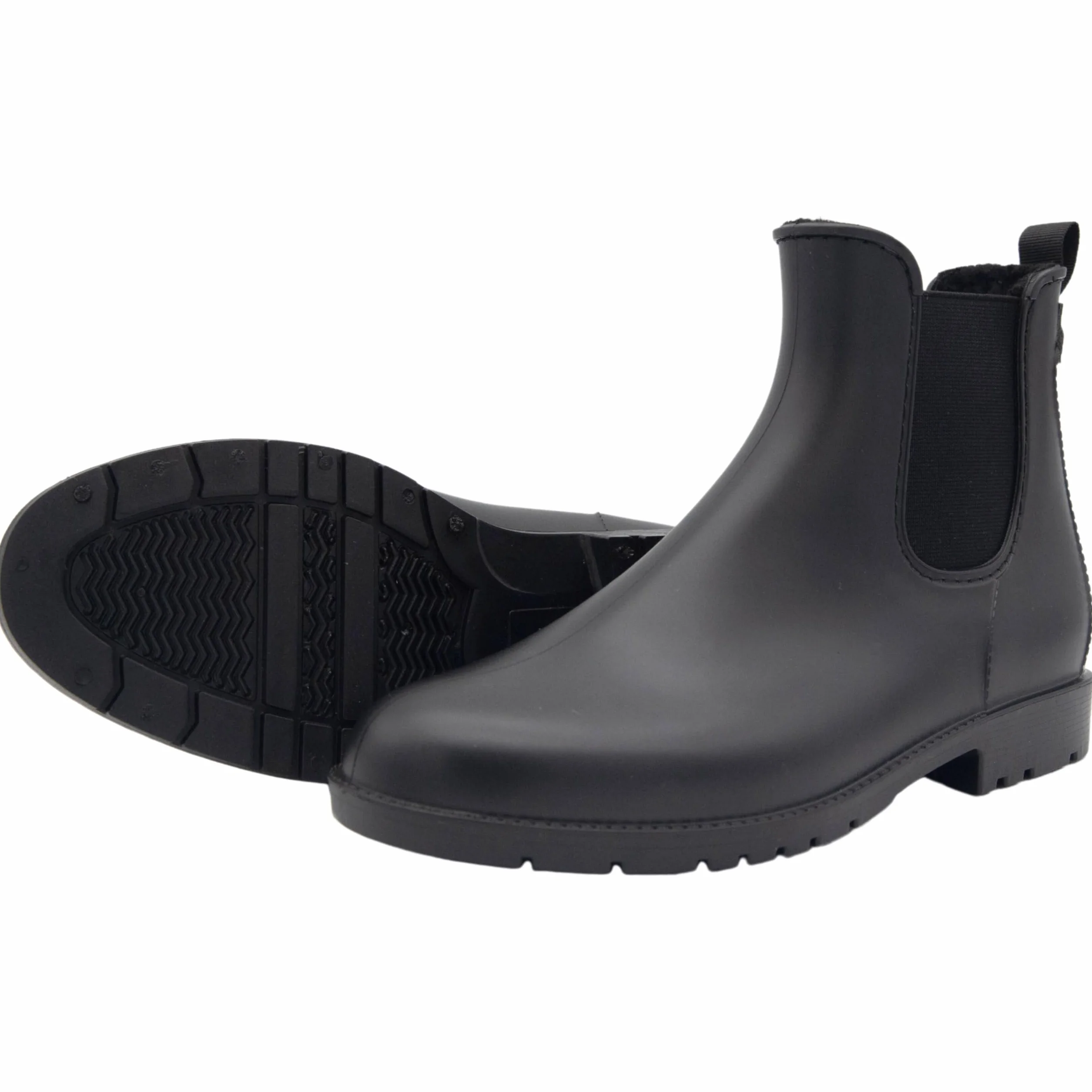 PFIFF Stivaletti Jodhpur in PVC con fodera interna, stivali invernali foderati, neri, per bambini e donne, 29-42