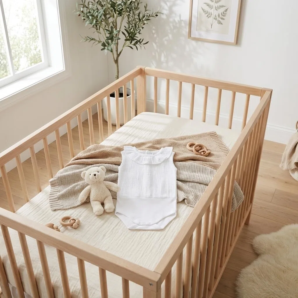 BABIDU Body Neonato Senza Maniche 100% Cotone, Body Neonato in Tessuto Bambula con Collo a Volant, Morbido Traspirante e Ipoallergenico per Pelli Sensibili, Abbigliamento Unisex per Neonato e Bambina