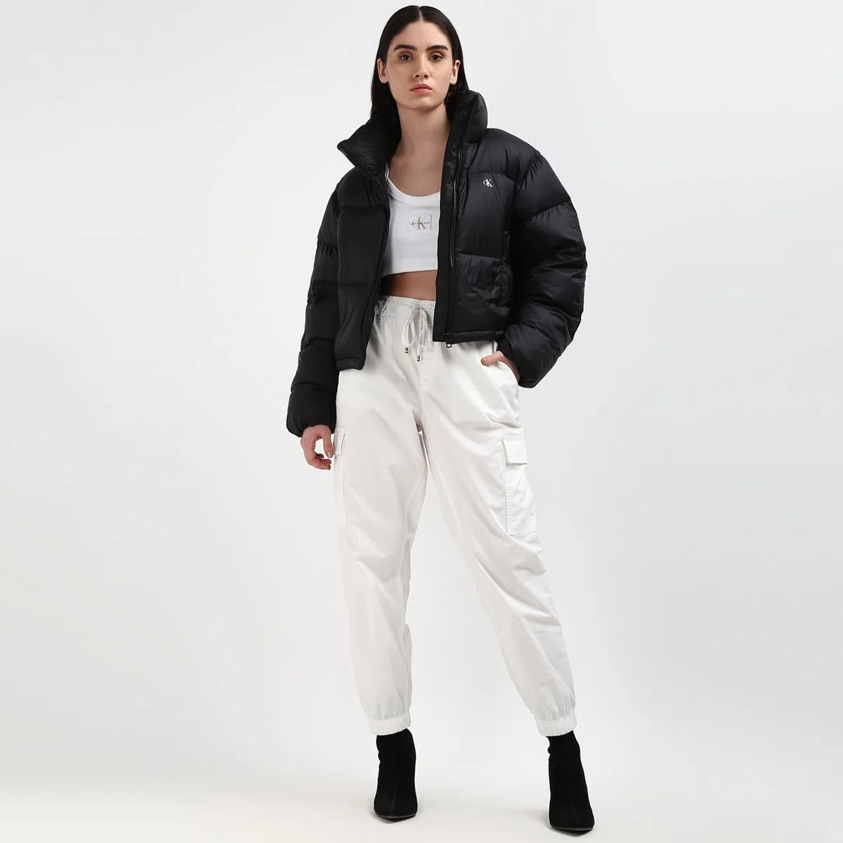 Calvin Klein Jeans Donna Piumino Down Cropped Puffer Corto