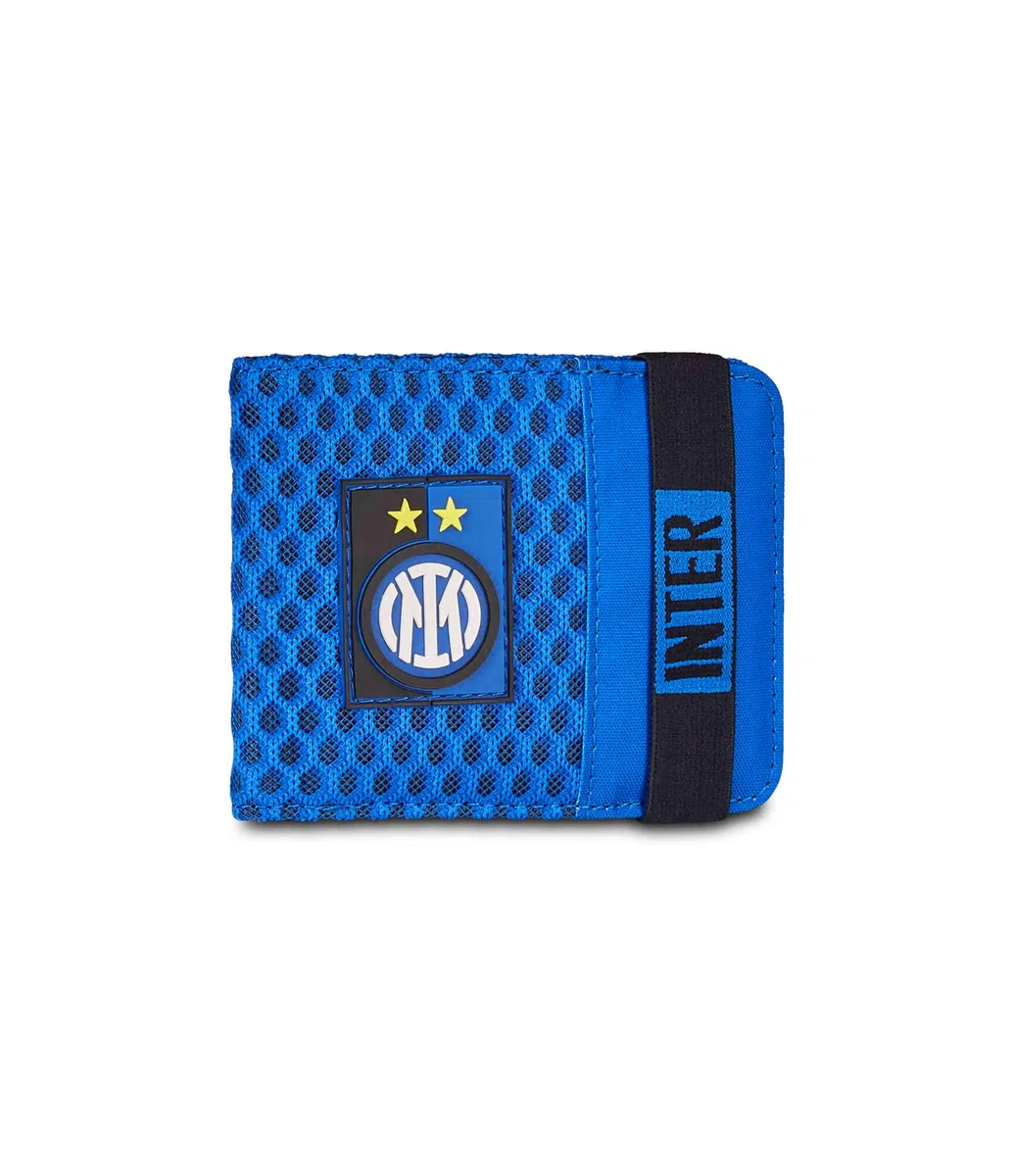 Seven Portafoglio con elastico Inter, Blu, Scomparti per banconote e carte, Porta monete con bottone magnetico, Elastico esterno, Per bambini e ragazzi, Viaggi, Tempo libero, Idea regalo tifoso