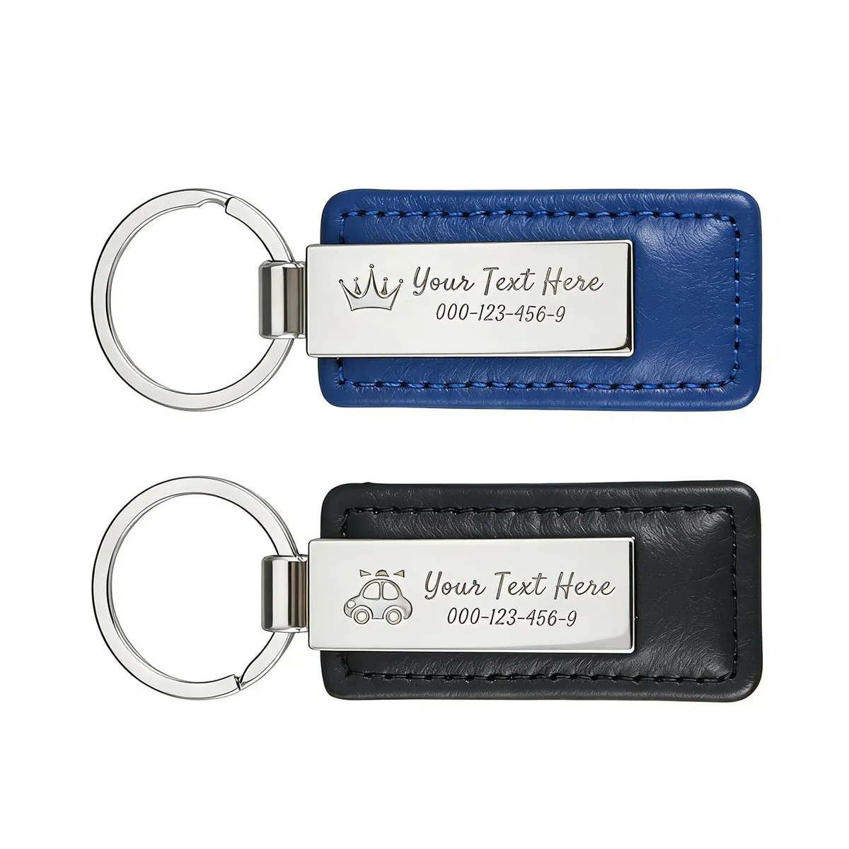 Youdian Portachiavi Personalizzato, Portachiavi in Pelle Personalizzato con Incisione di Testo/Logo/Data - Per Chiavi di Auto, Unisex