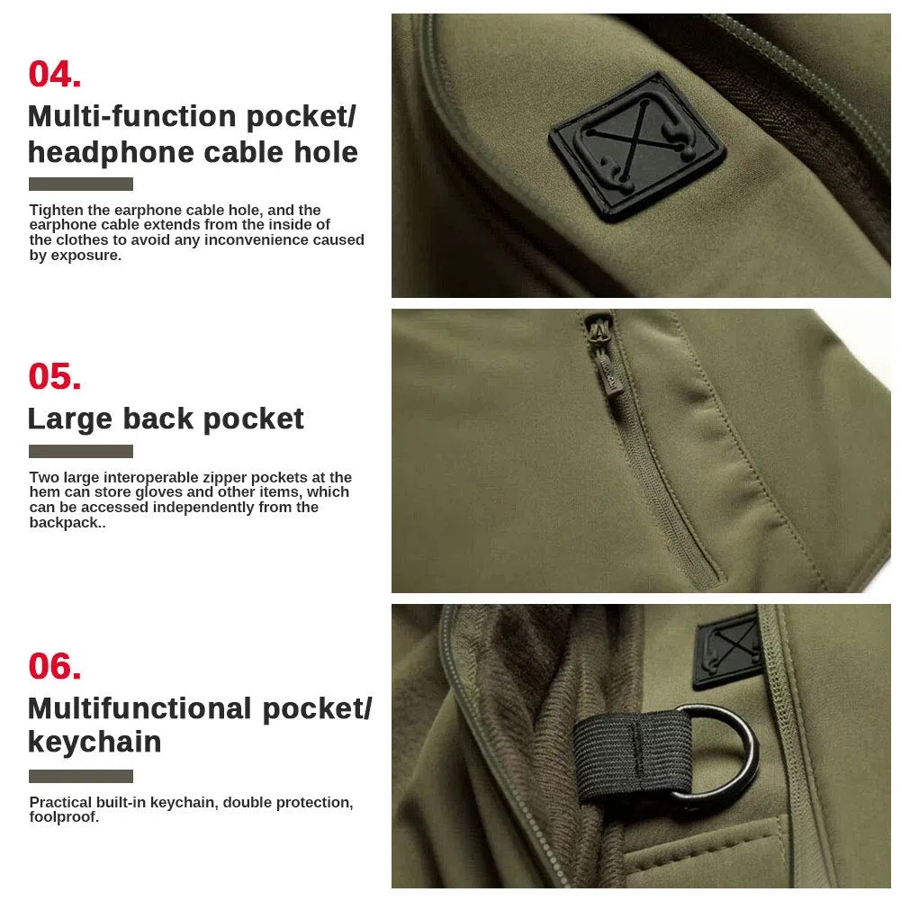 MakingDa - Giacca invernale impermeabile da uomo, con cappuccio, in stile casual, cappotto foderato in pile, giacca tattica militare, per lavoro, corsa, pesca, caccia, arrampicata