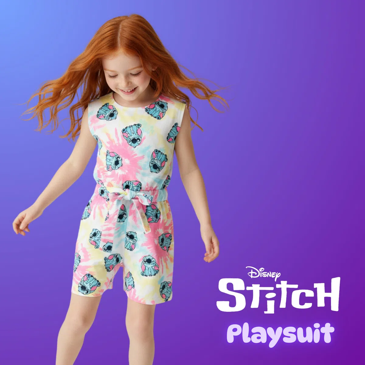 Disney Stitch Tuta per Ragazze, Set Intero in Morbido Cotone con Maglietta e Pantaloncini, Taglie 3 a 8 Anni