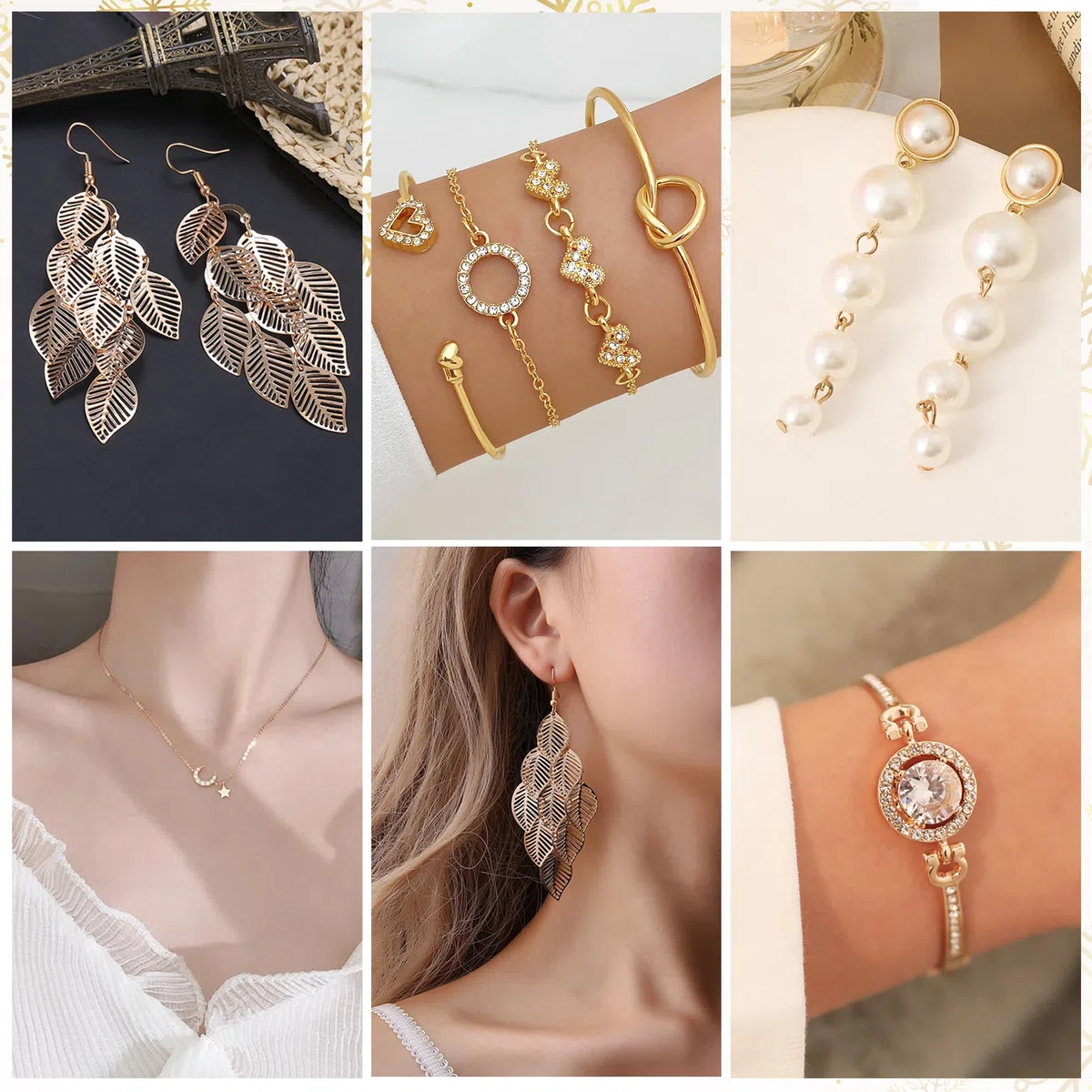 Calendario dell'Avvento Gioielli 2025, 24 sorprese con bracciali, collane e orecchini, set di gioielli da donna, regalo di Natale per donne, ragazze, adolescenti, bambini (oro)