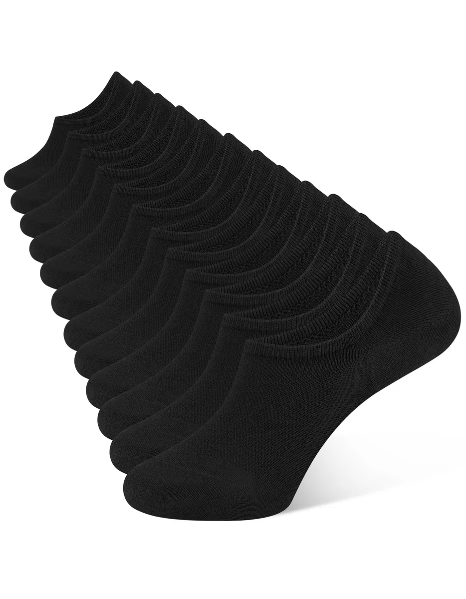 CLOSEMATE 6 Paia Fantasmini Uomo Donna Antiodore e Traspirante Cotone Calzini Invisibili Estivi Antiscivolo con 3 Strisce in Silicone Sportive Calze Corte Basse