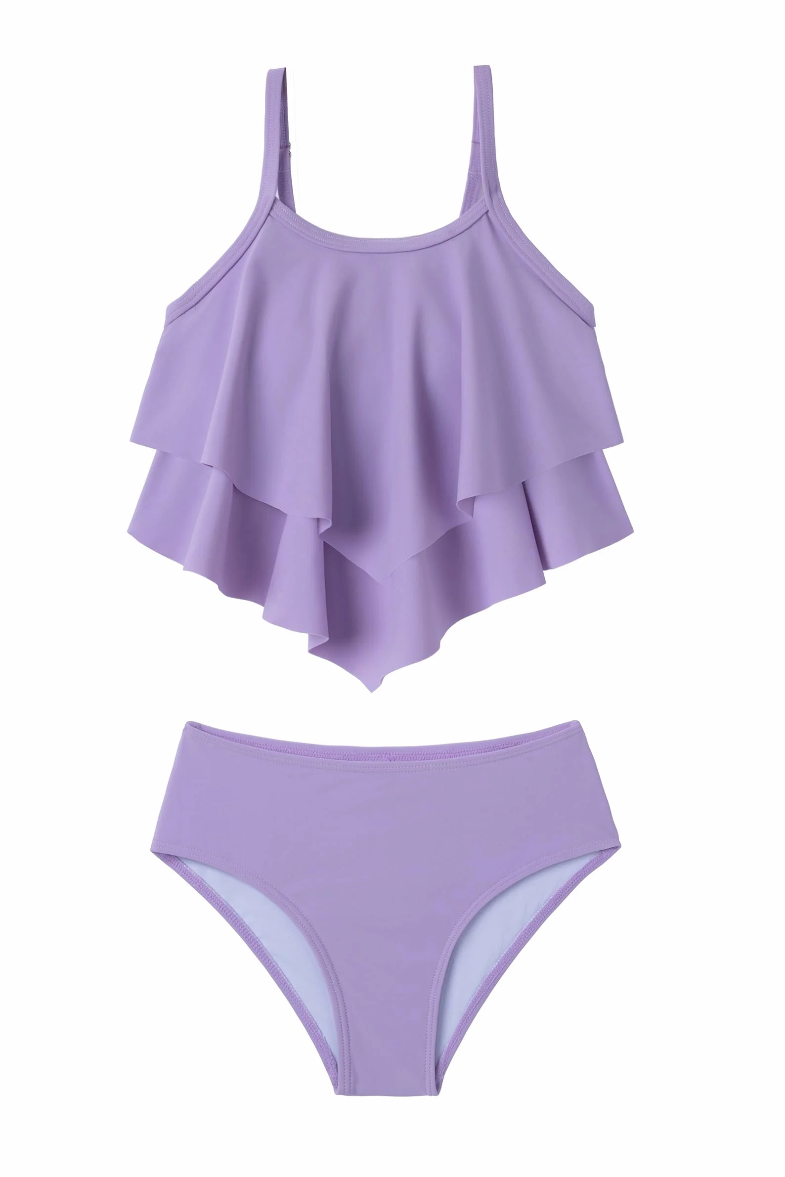 Arshiner Ragazza Bikini Set con Volant Bambine Bustier e Slip Bikini Set Estate Spiaggia Due Pezzi Costume da Bagno per Ragazze 7-15 Anni