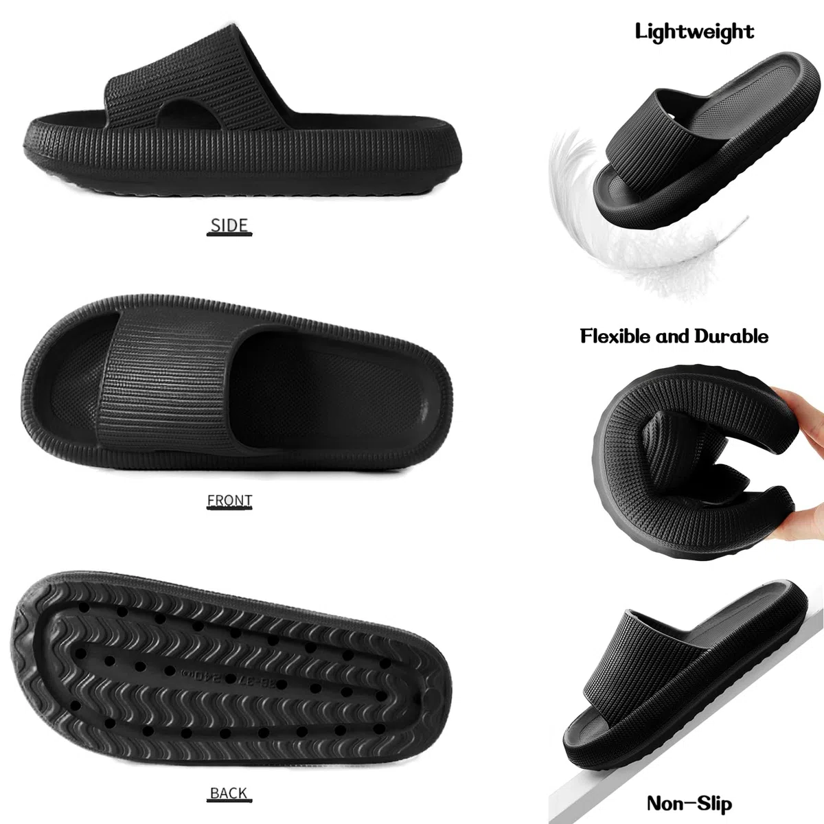 QJJQ Ciabatte Donna Uomo Comode Slide Nuvole Ultra Morbide Casa Pantofole Sandalo Estive Antiscivolo da Mare Spiaggia Piscina