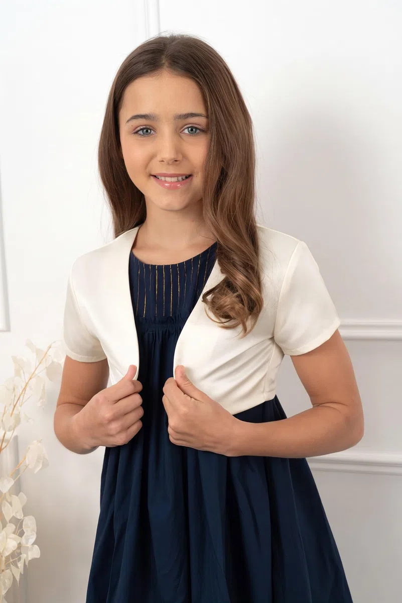 Bolerose Ragazze Raso Maniche Corte Bolero Bambini Bambini Coprispalla