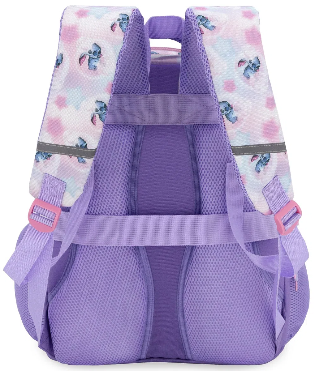 Clondo School Pack Completo Zaino Scuola Ergonomico 33x43x20 cm con Astuccio coordinato 3 Scomparti 46 Pezzi – Per Stitch Fan – Elementare e Regalo Bambina