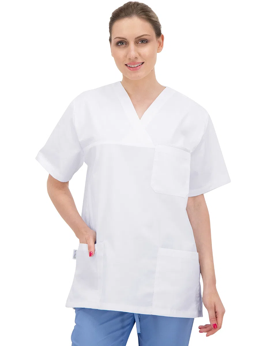 B-well ANGEL Casacca Medico Unisex Divisa Infermiere Uniformi Sanitarie Regular Fit a Manica Corta Scollo V