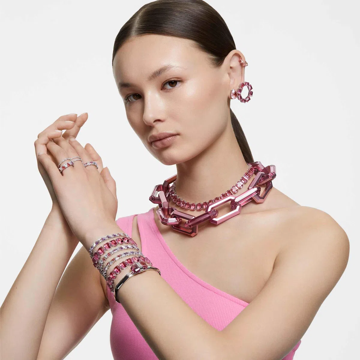 Swarovski Matrix Vittore bague, cristaux blancs taille ronde