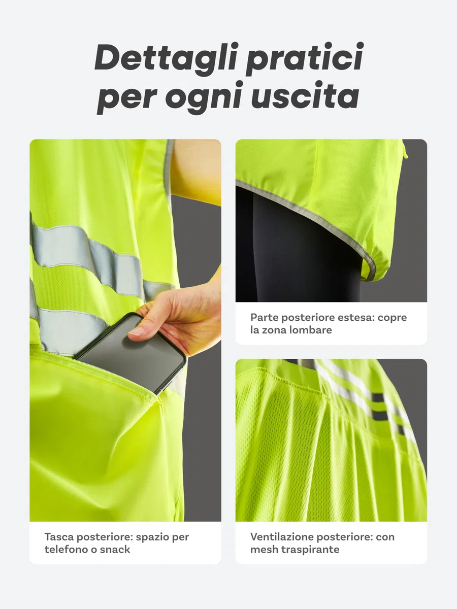 Prowiste Gilet Catarifrangente Ciclismo Uomo e Donna - Alta Visibilità in Giallo Neon & Strisce Riflettenti – Traspirante (Mesh) – Con Tasca Posteriore