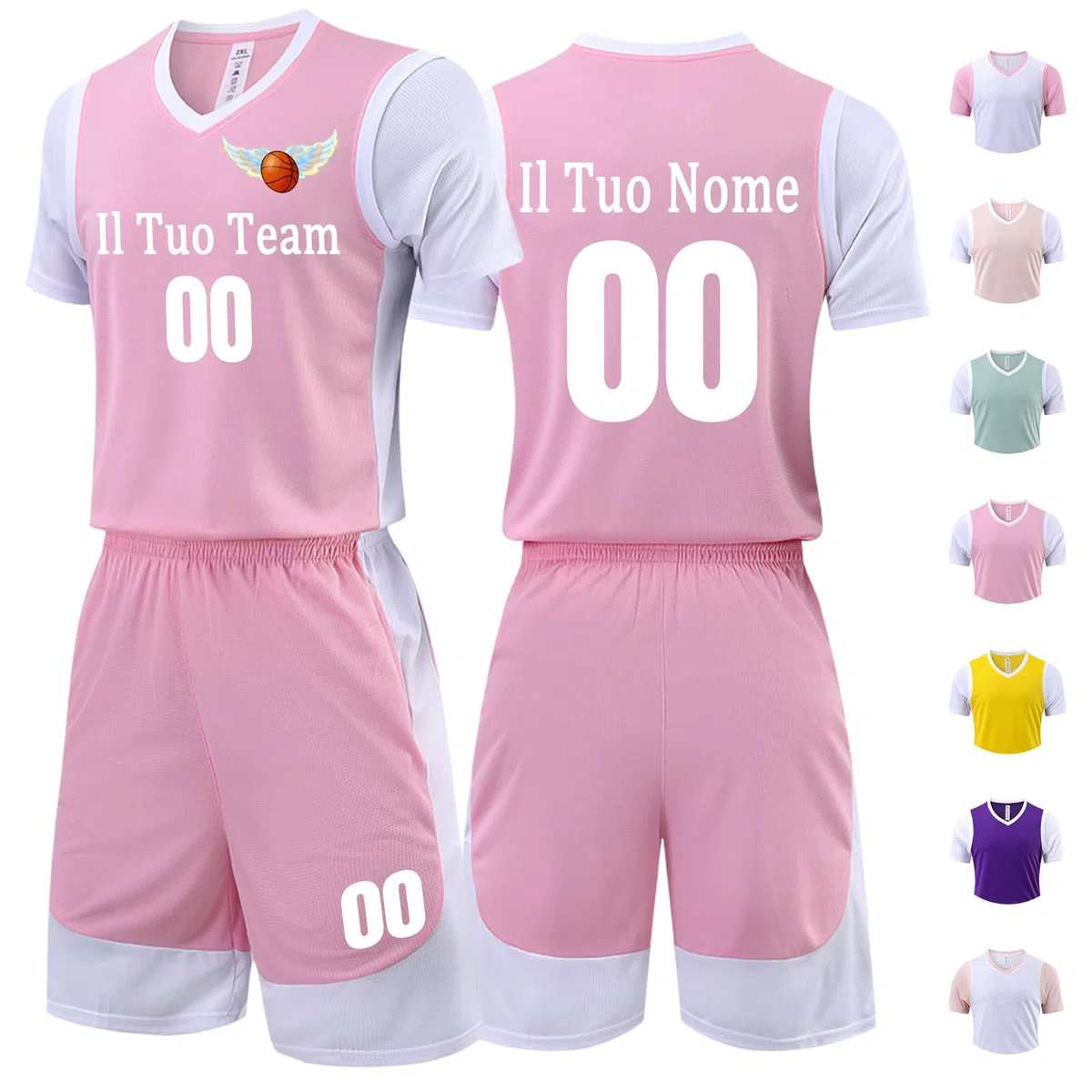 Completo Basket Bambino Personalizzato con Nome Numero Logo Squadra Divisa da Basket Uomo