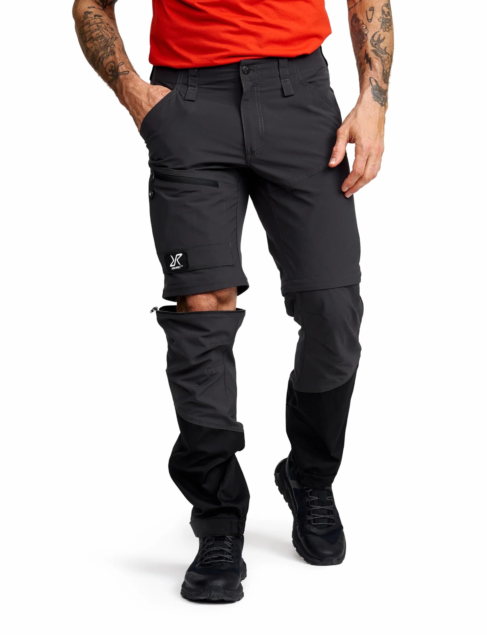 RevolutionRace Range PRO Stretch T Zip-off Pants da Uomo, Pantaloni da Trekking Convertibili per attività all'aperto