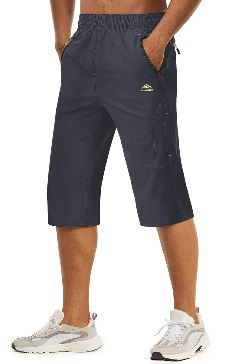 TACVASEN Uomo Pantaloni Sportivi a 3/4 Traspiranti ad Asciugatura Rapida