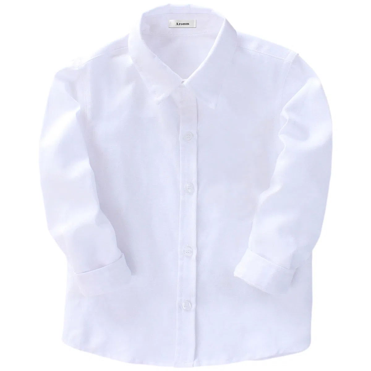 Camicia da Ragazzo con Maniche Lunghe Bottoni Uniforme Scolastica Solida Camicia Oxford con Cravatta e Papillon