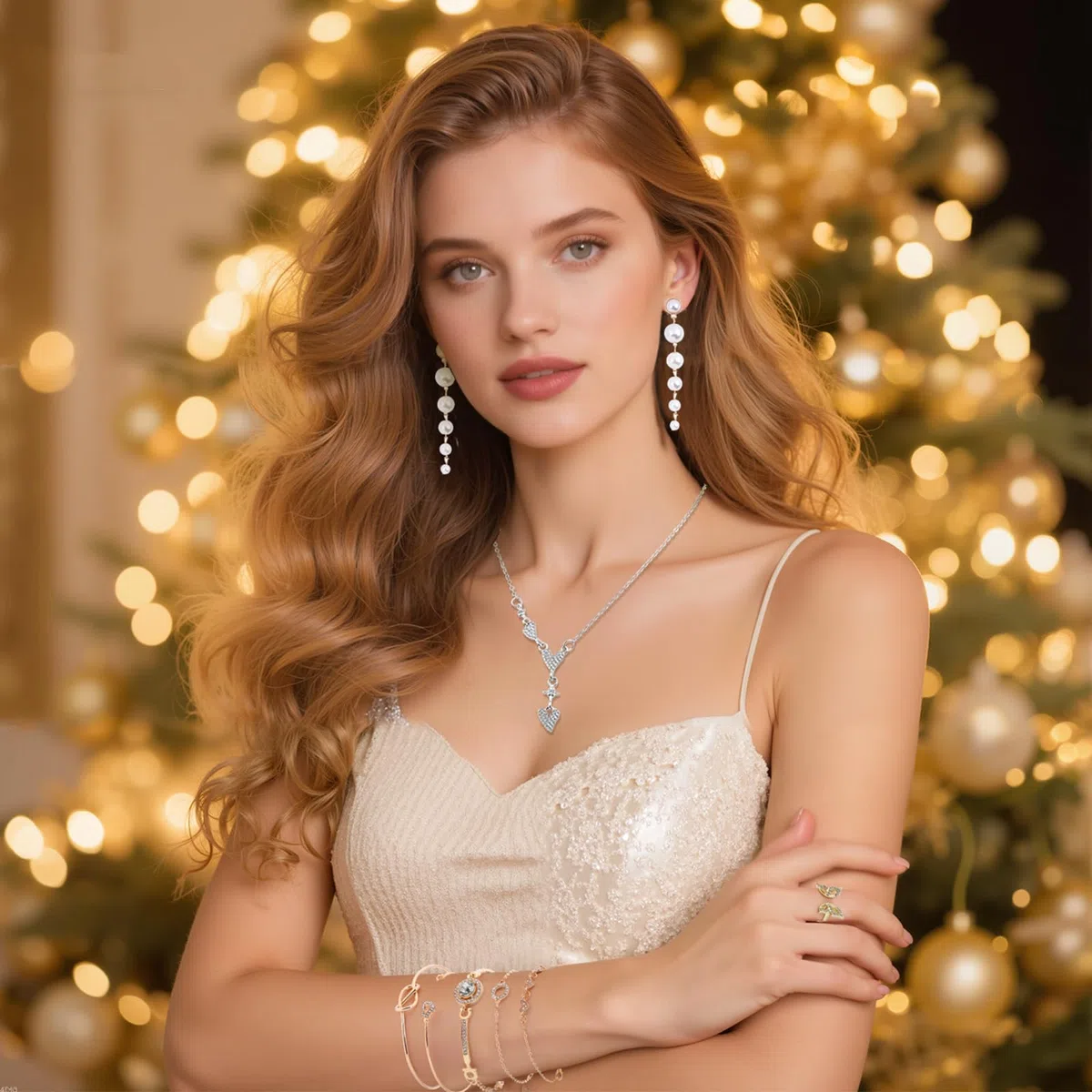 Calendario dell'Avvento Gioielli 2025, 24 sorprese con bracciali, collane e orecchini, set di gioielli da donna, regalo di Natale per donne, ragazze, adolescenti, bambini (oro)