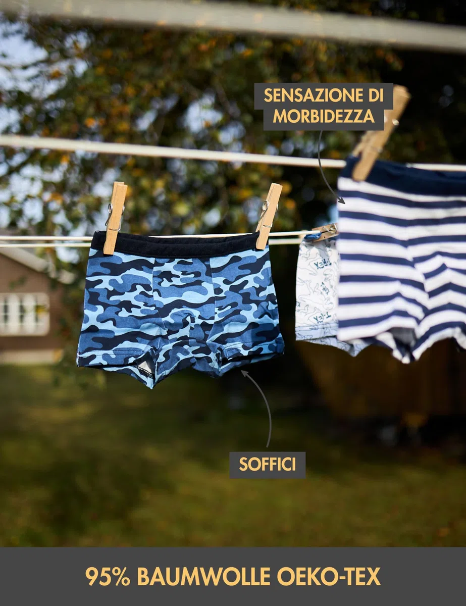 Basic Treasure Confezione da 8 Boxer da Ragazzo in Cotone Oeko-Tex, Biancheria Intima per Bambini, Biancheria Intima per Ragazzi