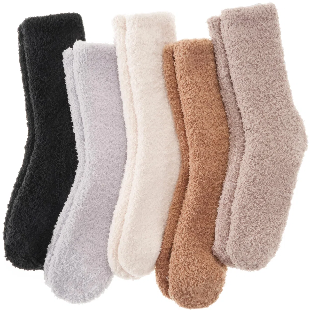 ANTSANG 5 Paia Calzini Fuzzy per Donna Uomo Pantofole Accoglienti Morbide Caldi Invernali Spessi Peluche Calzini Crew