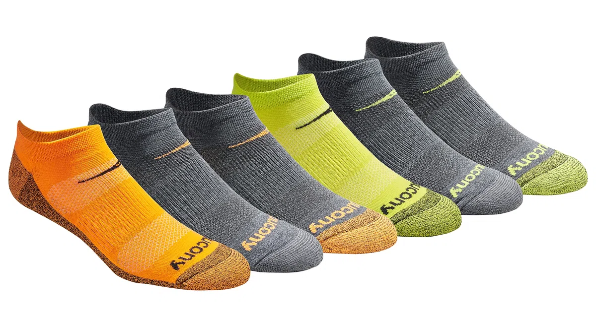 Saucony Confezione Multipla Di Calzini A Rete Ventilati Comfort Fit Performance No-show Calzini Uomo (Pacco da 6)