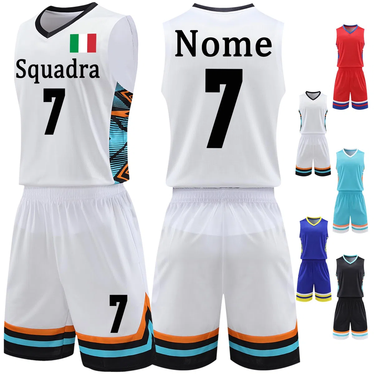 Divisa Basket Bambini Uomo Personalizzata Completi Basket Bambino Adulto con Nome,Numero,Logo
