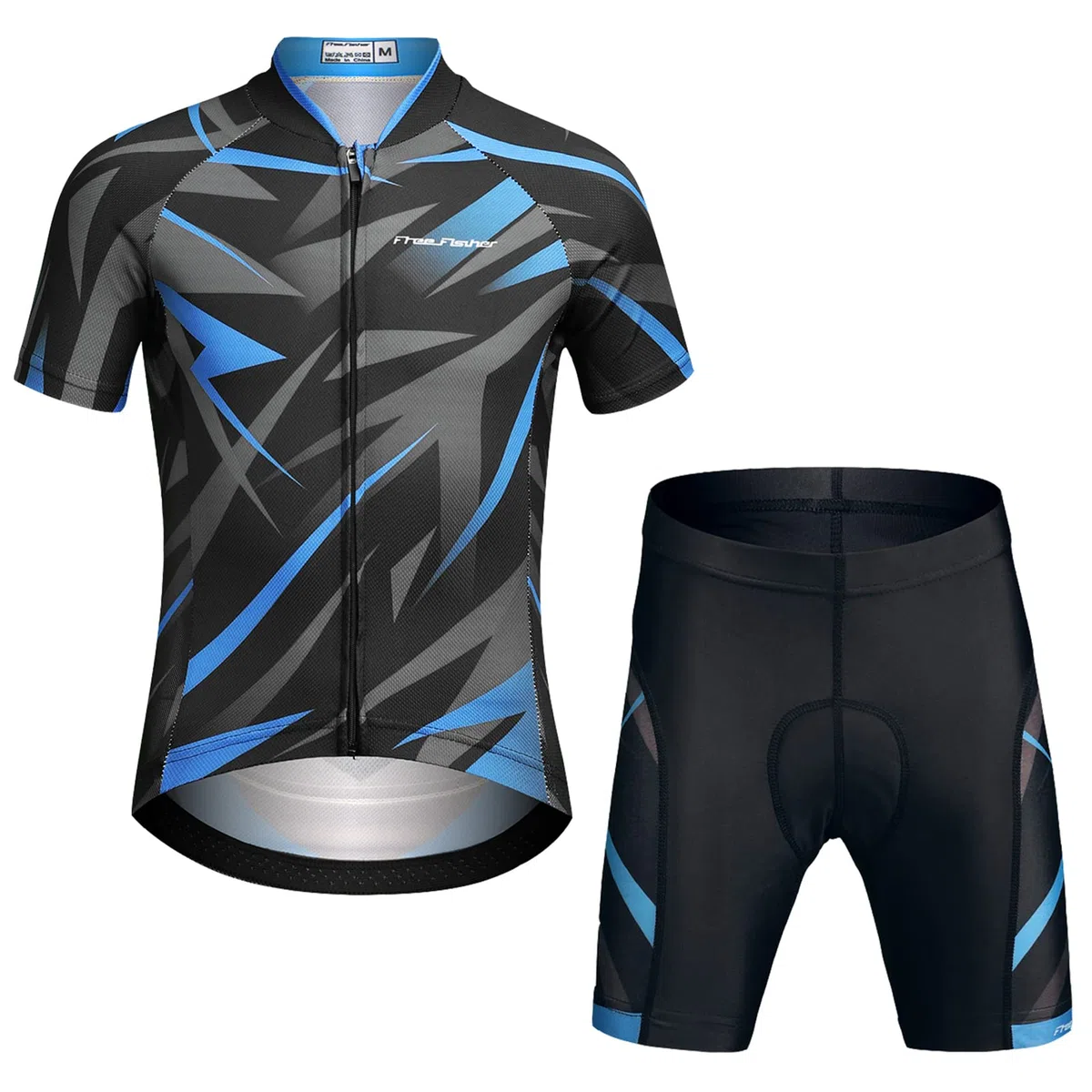 Completo da Ciclismo Bambini Unisex Maglia a Manica Corta + Pantaloncini Imbottiti Abbigliamento della Bicicletta per Ragazzi