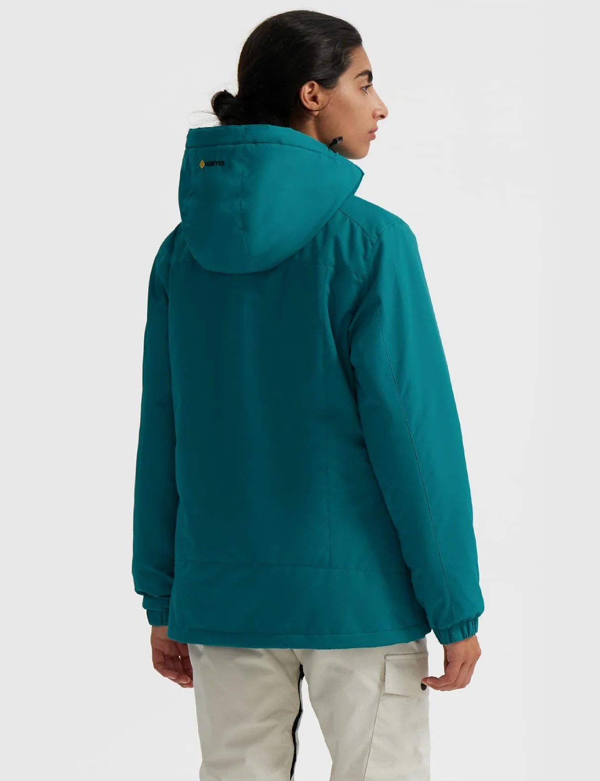 GEMYSE Donna Giacca da Sci Snowboard Antivento Impermeabile Calda Giubbotto con Cappuccio Rimovibile