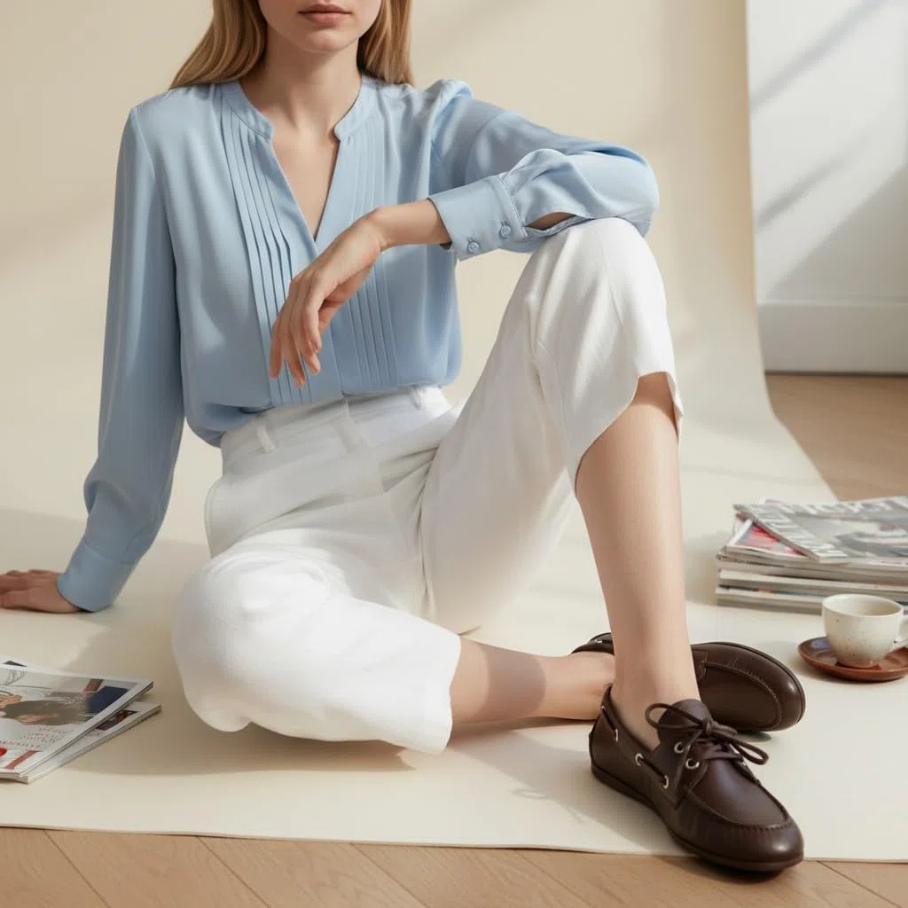CUSHIONAIRE Anchor - Scarpe da Nautico Leggere da Donna, Mocassini Senza Lacci con Motivo Nautico, Larghezza Disponibile