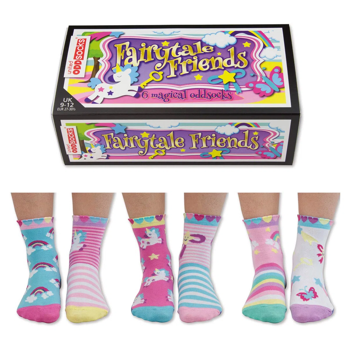 United Oddsocks - Pack of 6 Mix & Match Kids Socks, Novelty Socks for Kids 4-6 years old, Size UK 9-12 (EU 27-30)